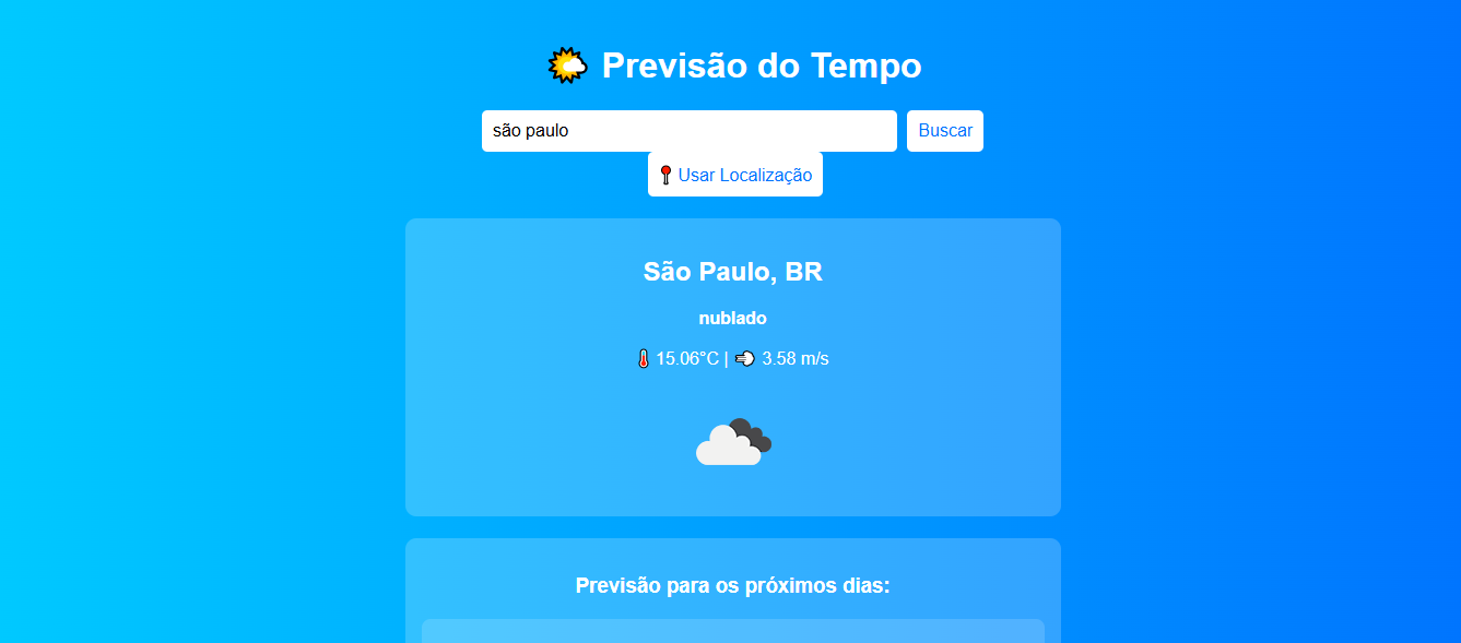Previsão do tempo